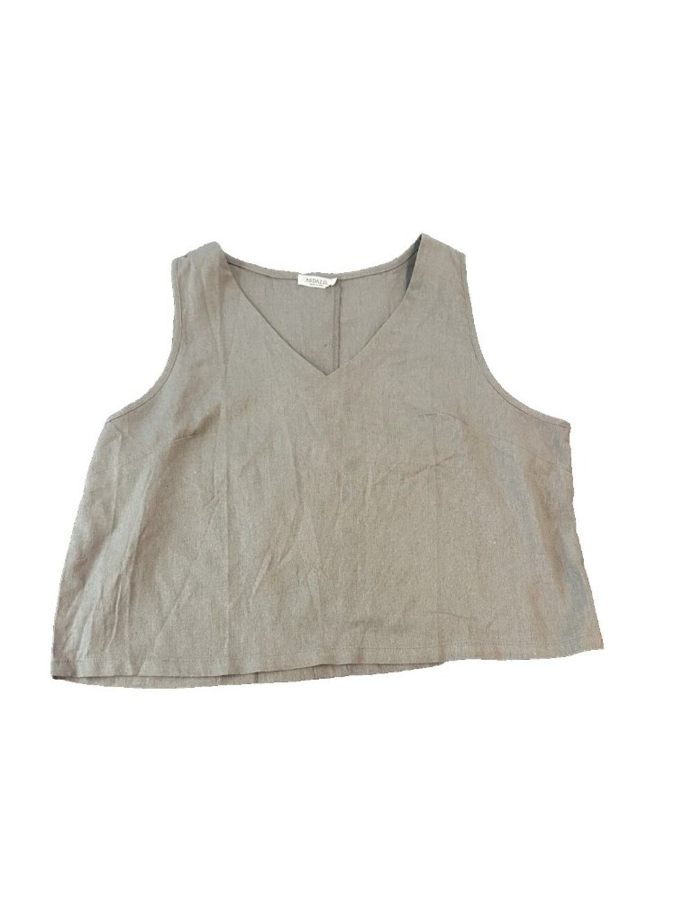 Linen Blend Ardazzl Sleeveless Womens Top XL Gray Minimalist Boxy Oversized Boho